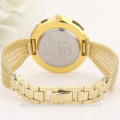 Luxe et mince bande en acier inoxydable montre bracelet en or pour femme Lady Watch